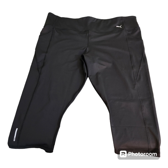 PUMA Leggings Capris Plus Size Black Pull On Activewear Gym, sz 3X - Picture 1 of 8